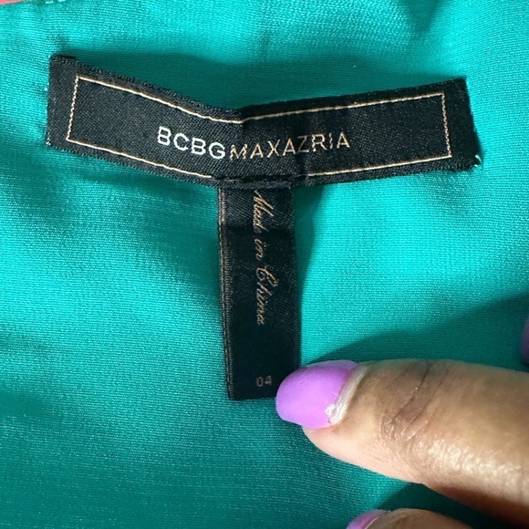 BCBG Max Azria emerald sleeveless sheath cocktail mini dress - Picture 6 of 6